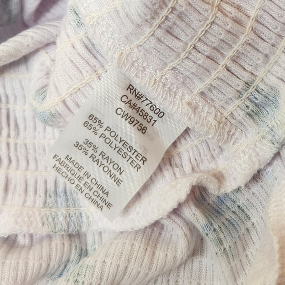 Chaser White Tank with Blue/Green Floral Accents Size L - Picture 7 of 12